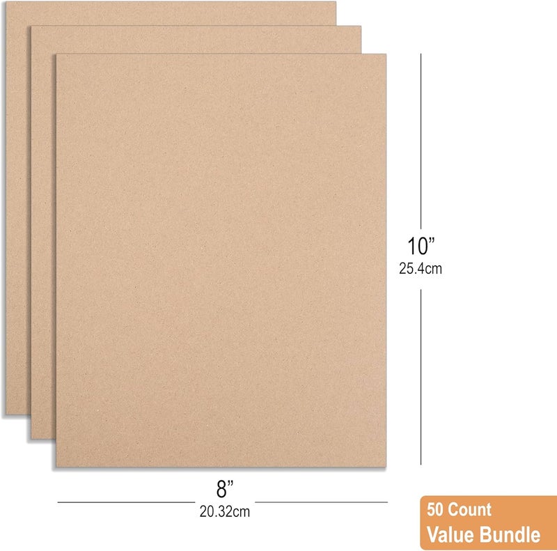 BOARDS+ Premium 8x10 Corrugated Cardboard Sheets (Pack of 50) – Durable, Eco-Friendly, and Versatile – Perfect for Mailing, Arts & Crafts - Image 2